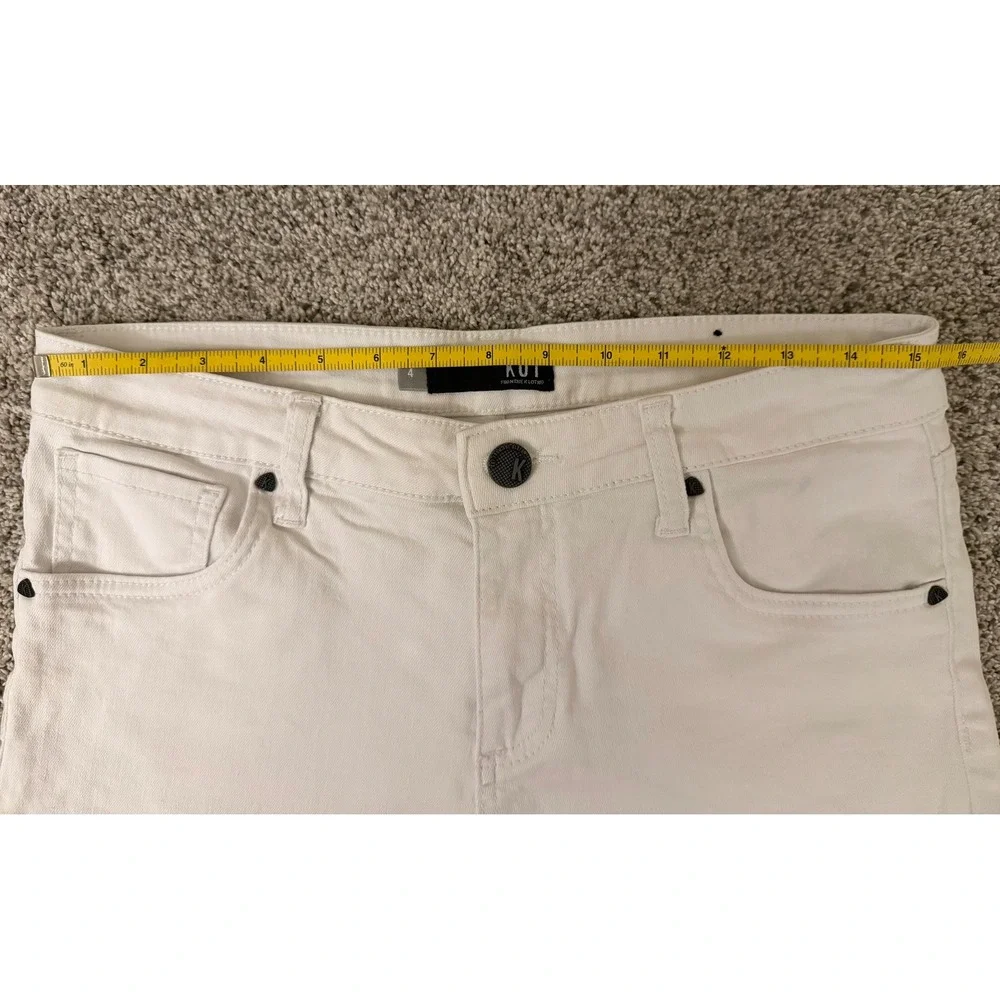 Kut from the Kloth‎ White Raw Hem Denim Shorts Womens Size 4